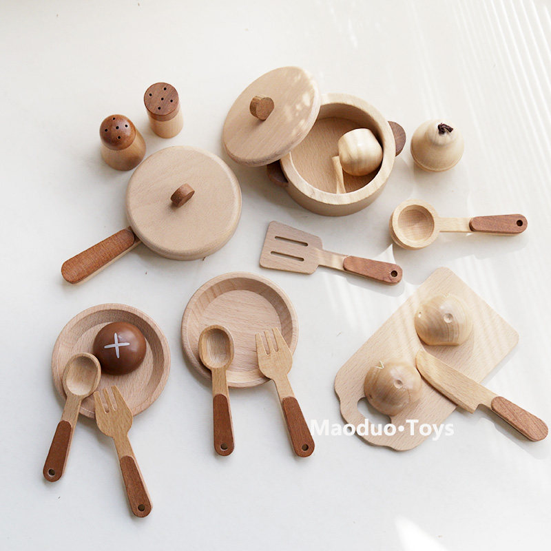 Kids Toys Kitchen Set - Maoduo Toys Beech Wooden Kids Kitchen