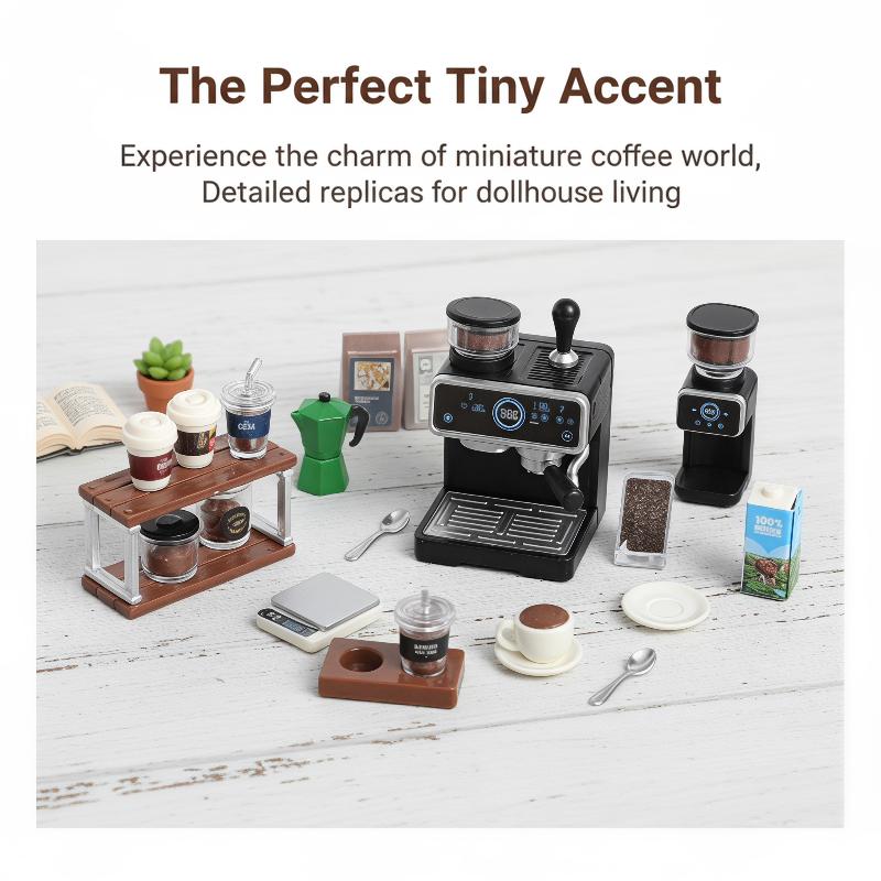 Kids Toys Kitchen Set - 1:12 Dollhouse Miniature Coffee Machine Cup