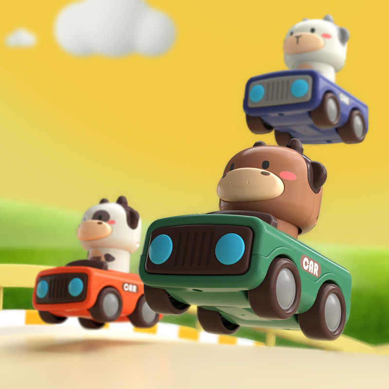 Animal Push and Go Car Toy, Du - Kids Toys 3 Year Old 评论和价格
