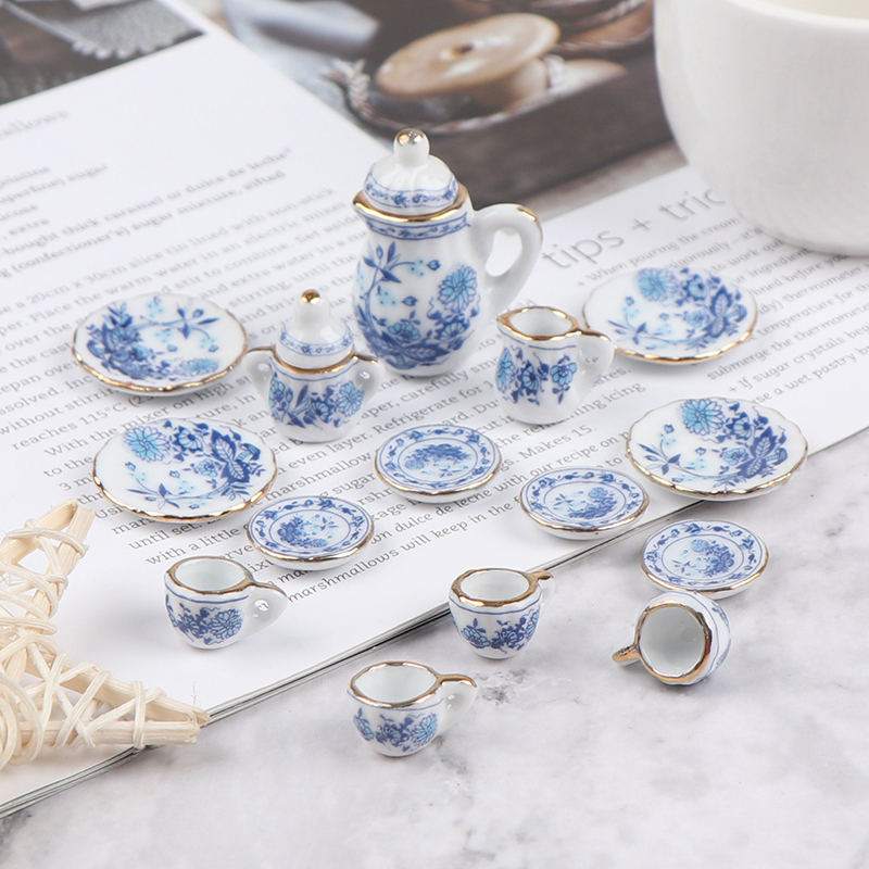 15Pcs 1:12 Miniature Porcelain - Kids Toys Kitchen Set 评论和价格