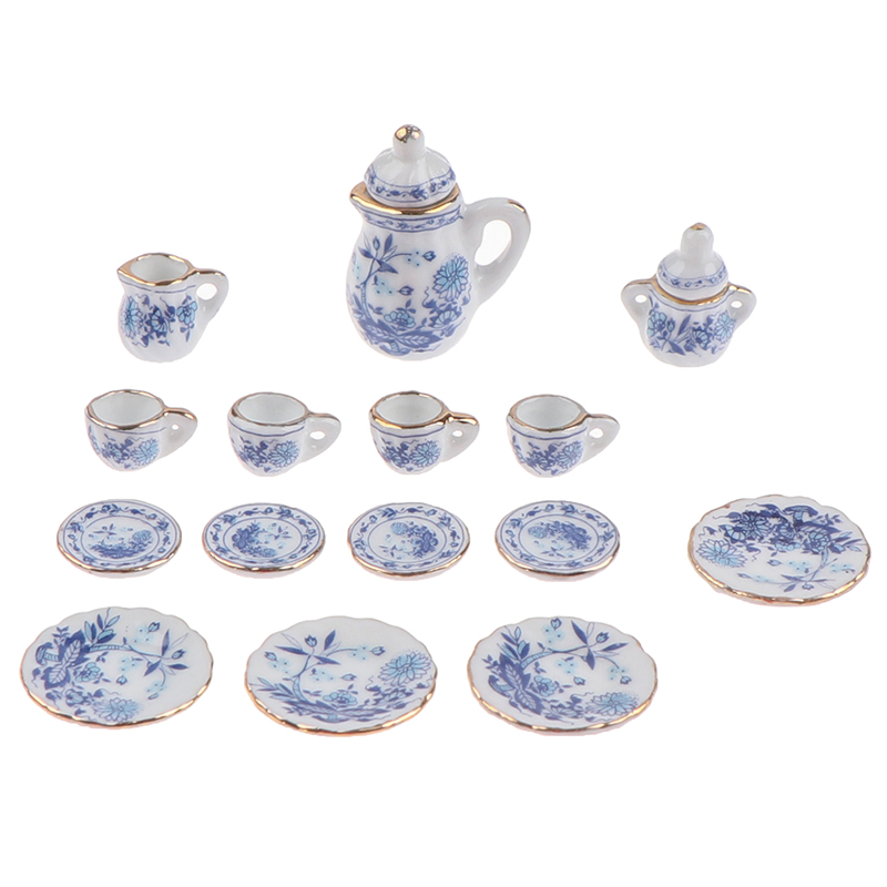 15Pcs 1:12 Miniature Porcelain - Kids Toys Kitchen Set 评论和价格