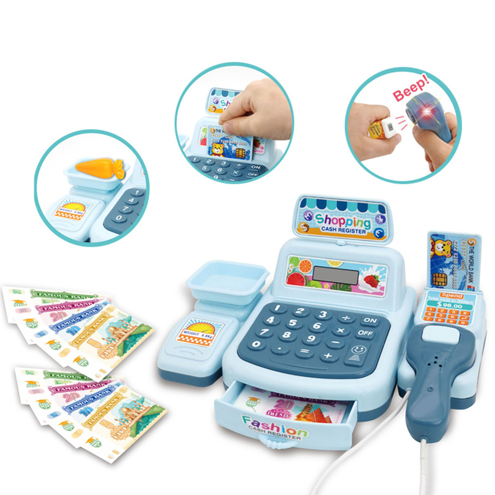 Cash Register Playset Supermar - Toy Cash Register 评论和价格